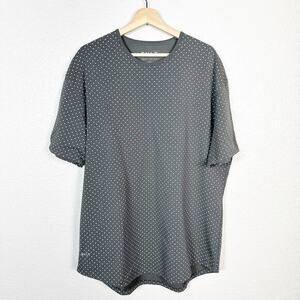 BYLT Lux Mens Drop Cut Short Sleeve Crew Neck Tee in Grey Dotted Size‎ XXL